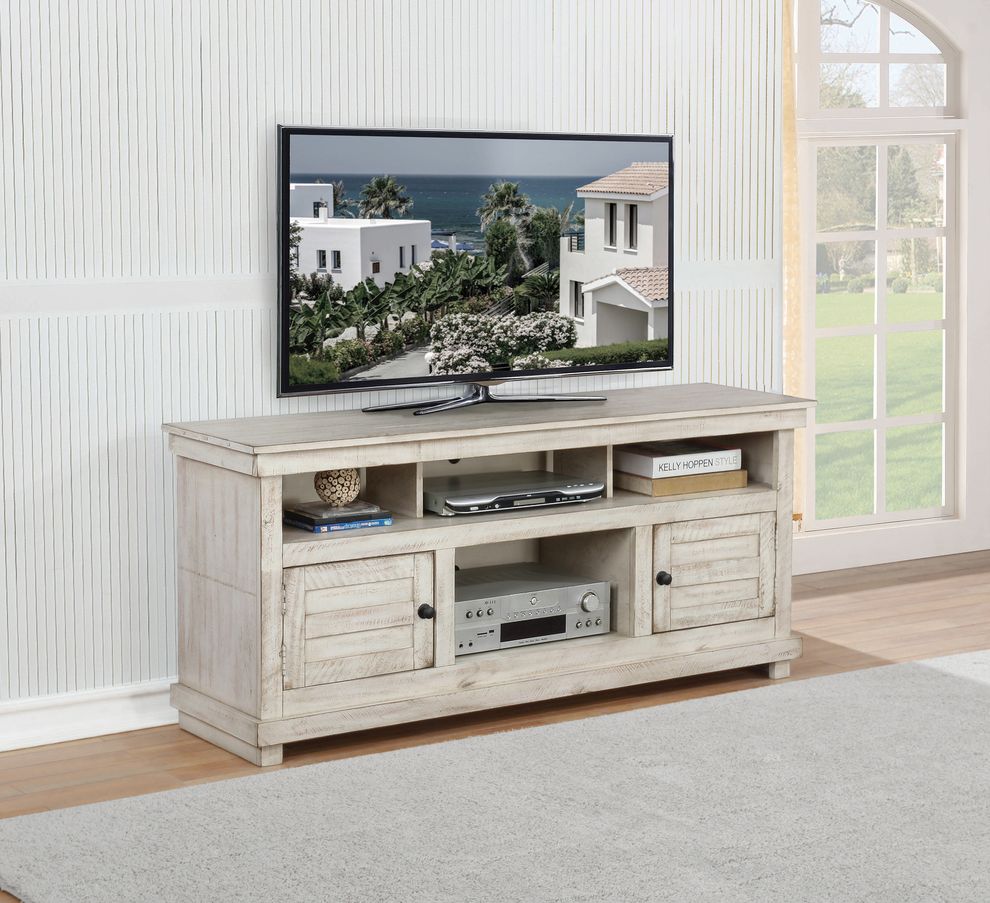 Tv console in rustic antique white finsih by Coaster