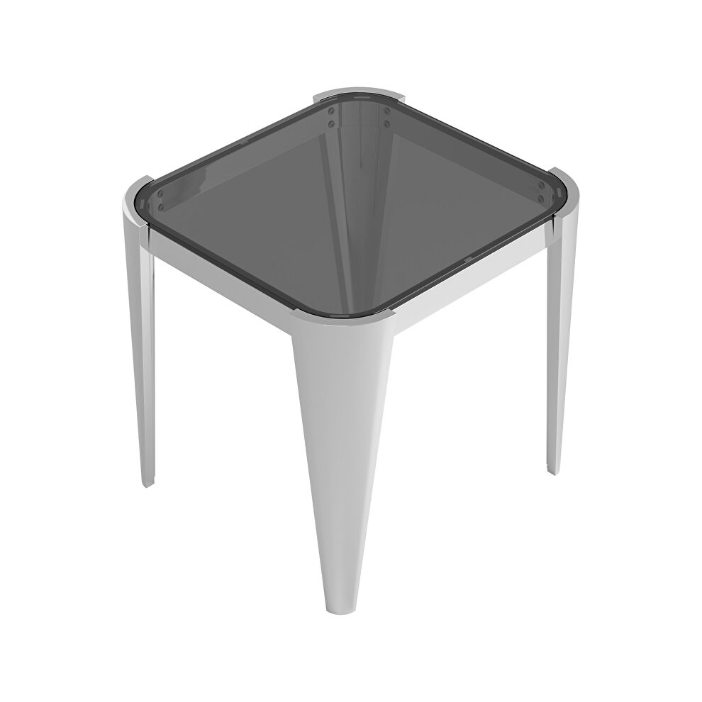 Silver / gray contemporary glam style end table by Coaster