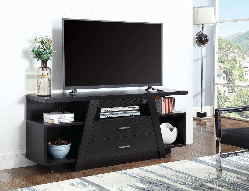 Contemporary cappuccino TV stand by Coaster