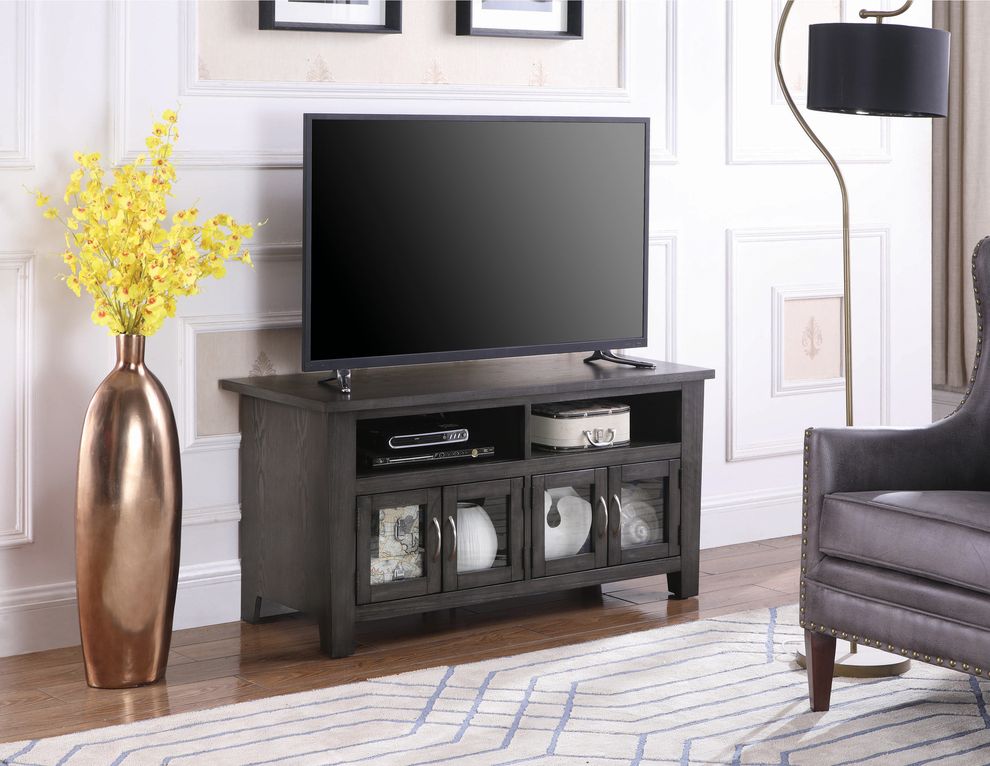 Transitional dark grey 48-inch tv console by Coaster