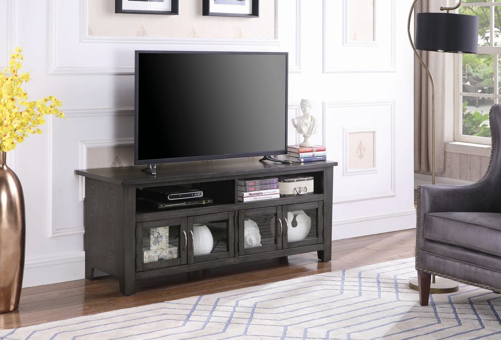 Transitional dark grey 60-inch TV console by Coaster