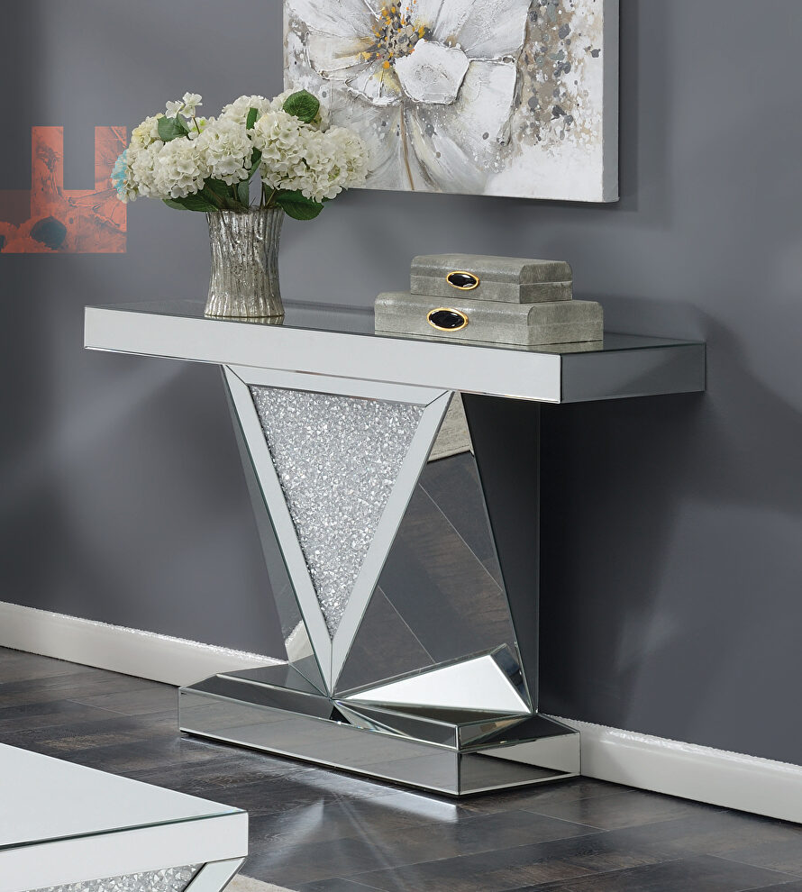 Contemporary silver sofa table by Coaster