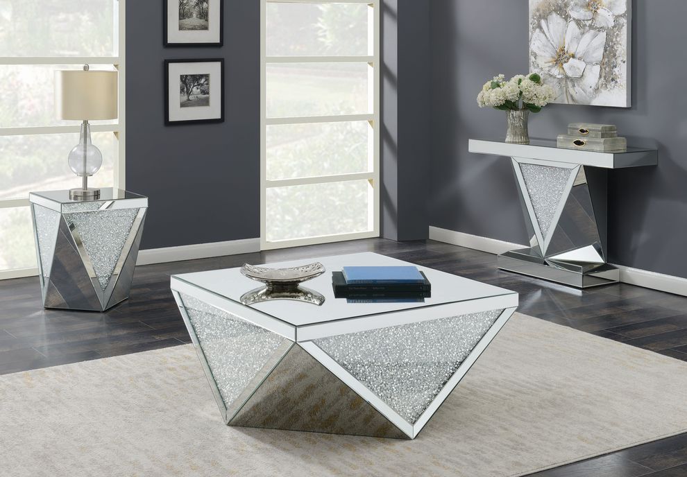 Contemporary silver coffee table by Coaster