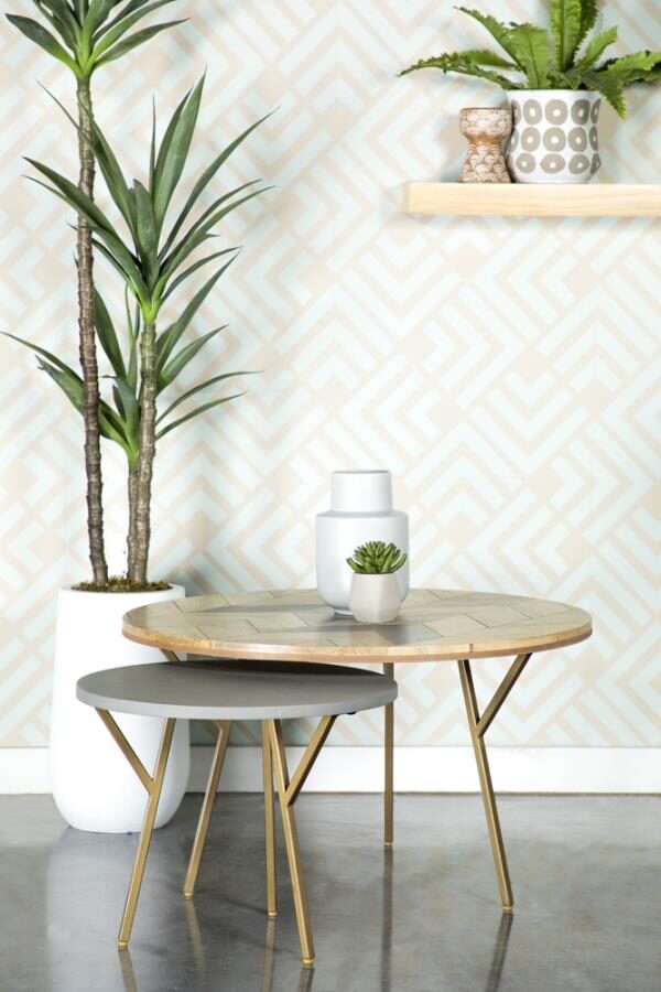 Large and small round nesting coffee tables by Coaster