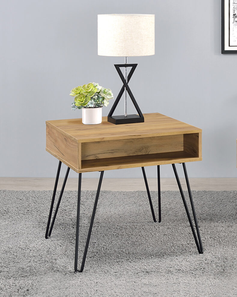 End table mid-century modern design with a rustic vibe by Coaster