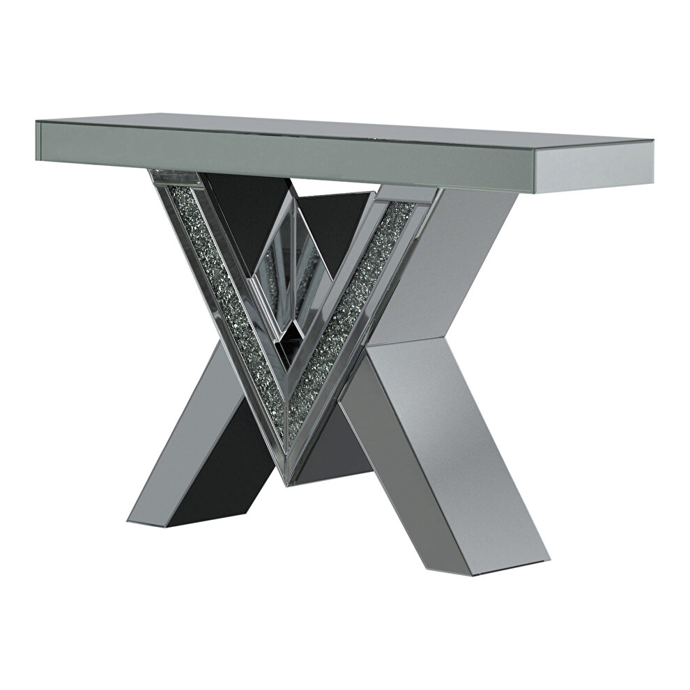 Sofa table in mirrored v-shape by Coaster