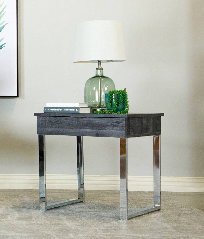 End table modern design with a rustic flair by Coaster
