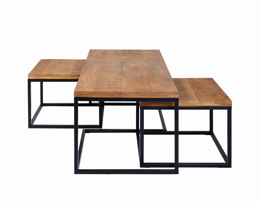 Nesting industrial style coffee table set by Coaster