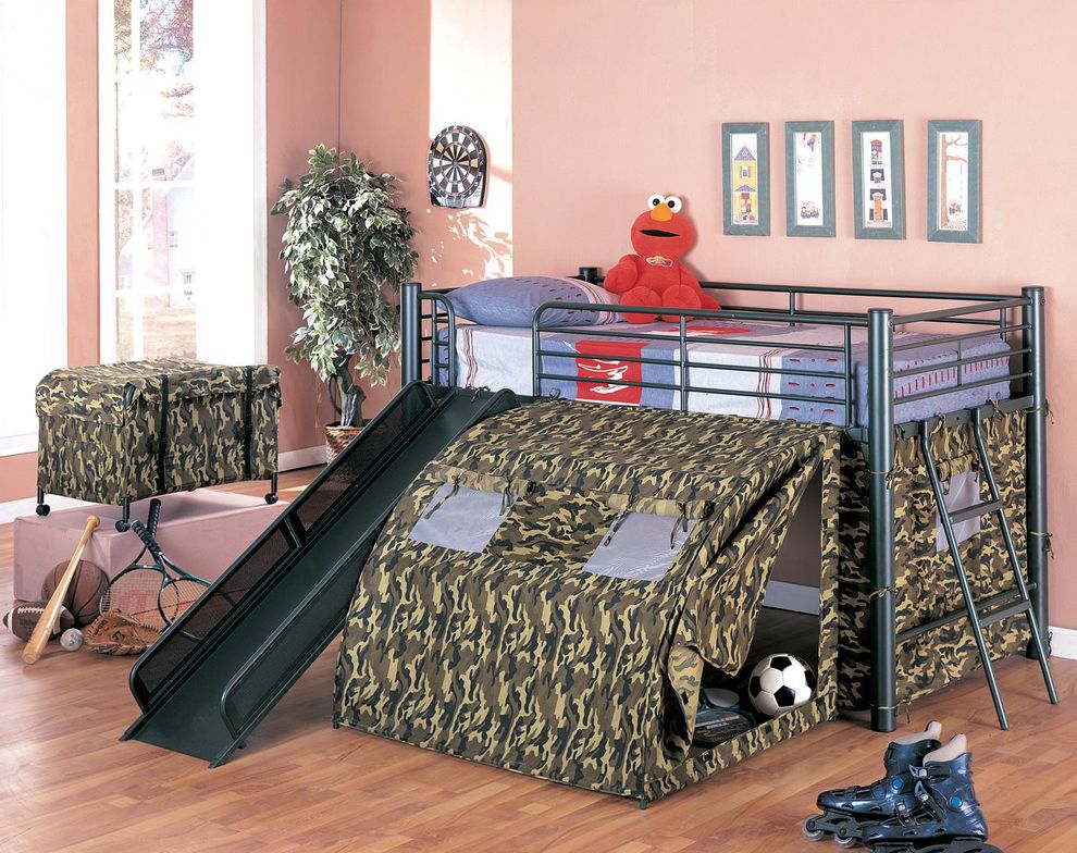 Lofted Bed with Slide and Tent by Coaster