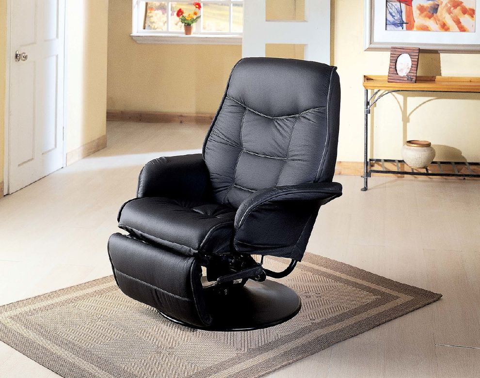 Black simple casual style recliner chair by Coaster