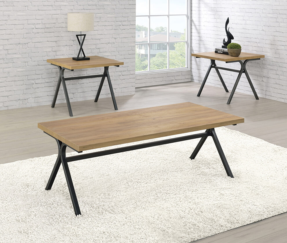 Wood and metal finishes 3 pc occasional set by Coaster