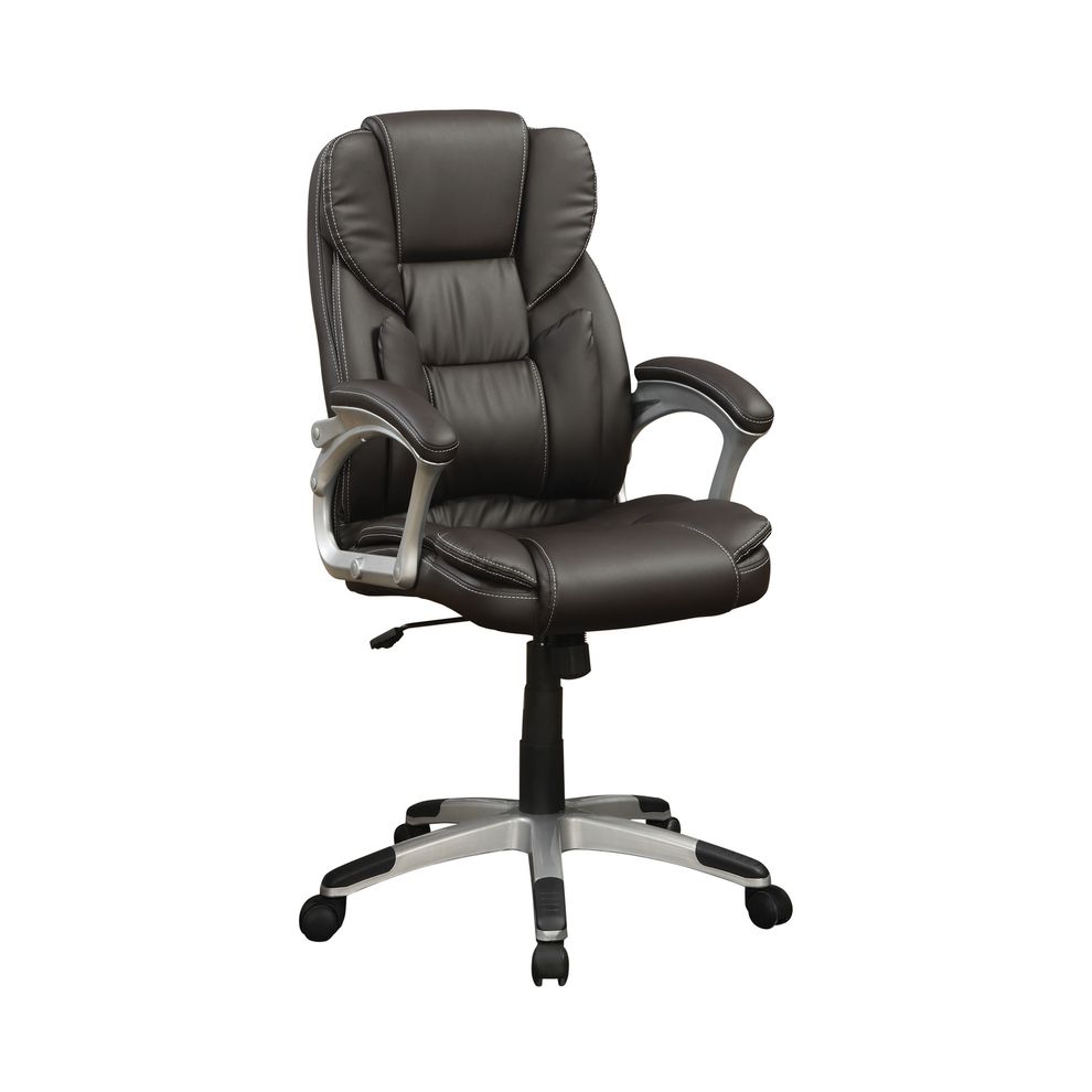 Transitional dark brown bonded leather office chair by Coaster