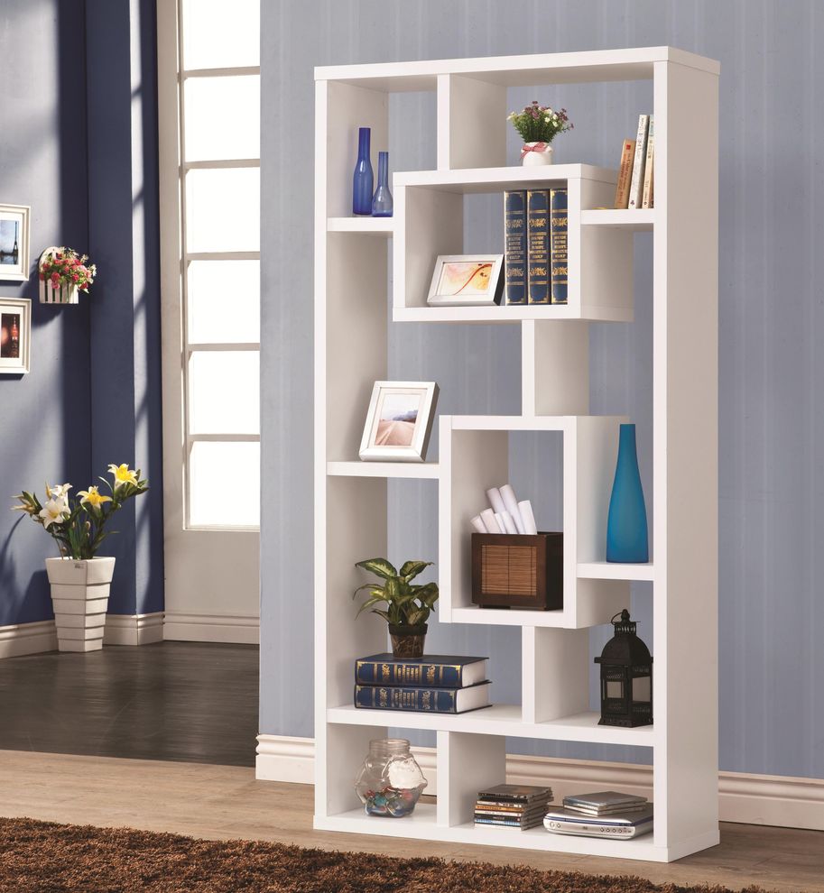 Modern bookcase in white by Coaster