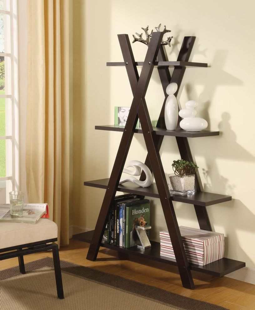 Bookcase in triangle shape by Coaster
