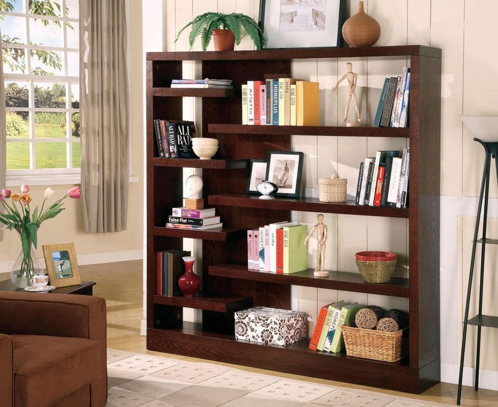 Cappuccino modern bookcase by Coaster