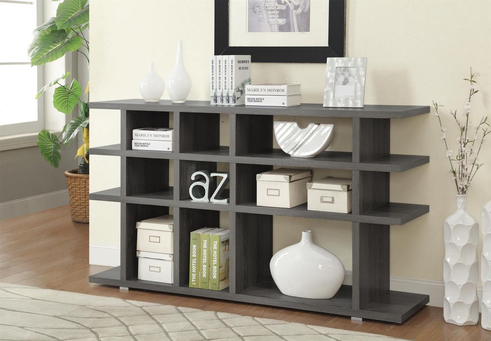 Weathered gray display, ideal for office by Coaster