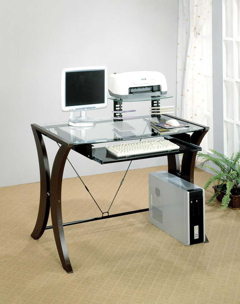 Modern glass office desk by Coaster