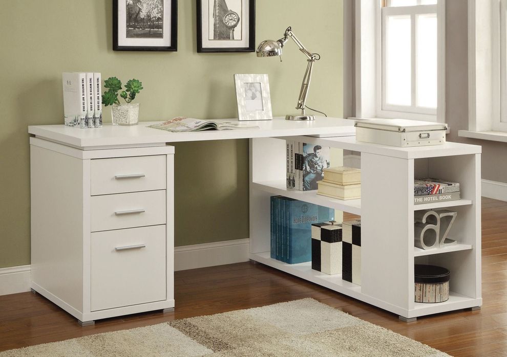 Yvette white executive desk by Coaster