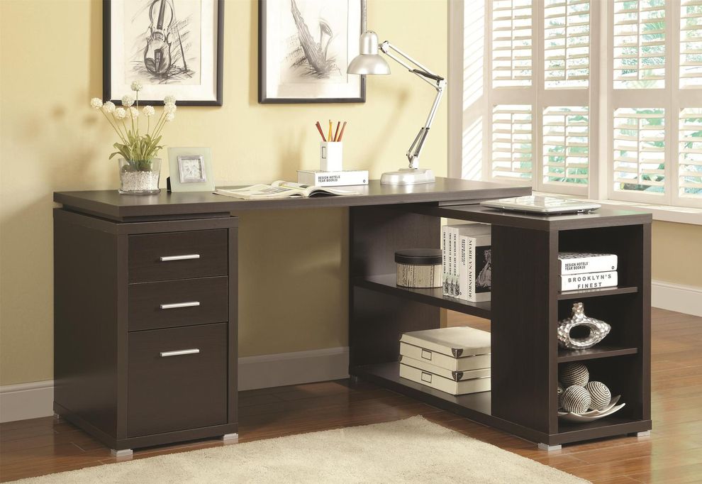 Yvette cappuccino executive desk by Coaster