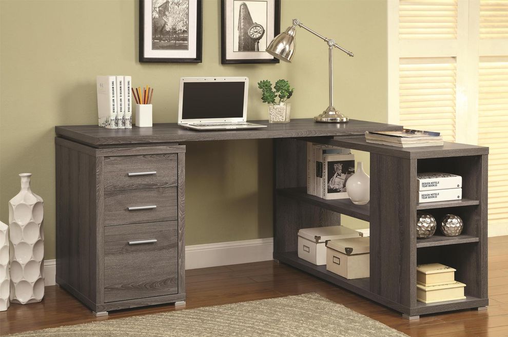 Yvette weathered grey executive desk by Coaster