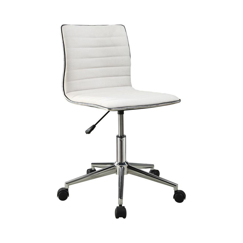 Modern white and chrome home office chair by Coaster