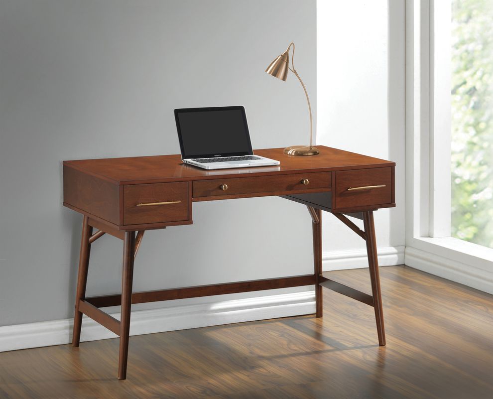 Transitional walnut writing desk by Coaster