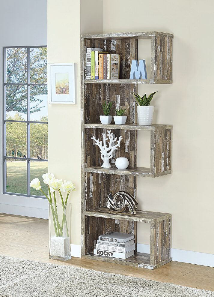 Rustic salvaged cabin bookcase by Coaster