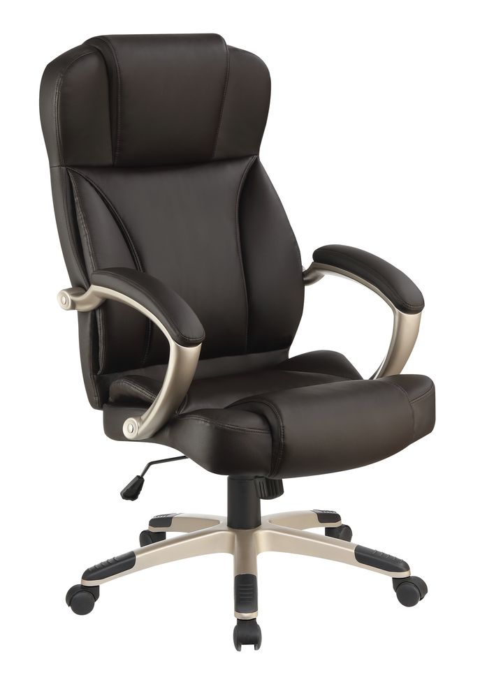 Office chair in dark brown leatherette by Coaster
