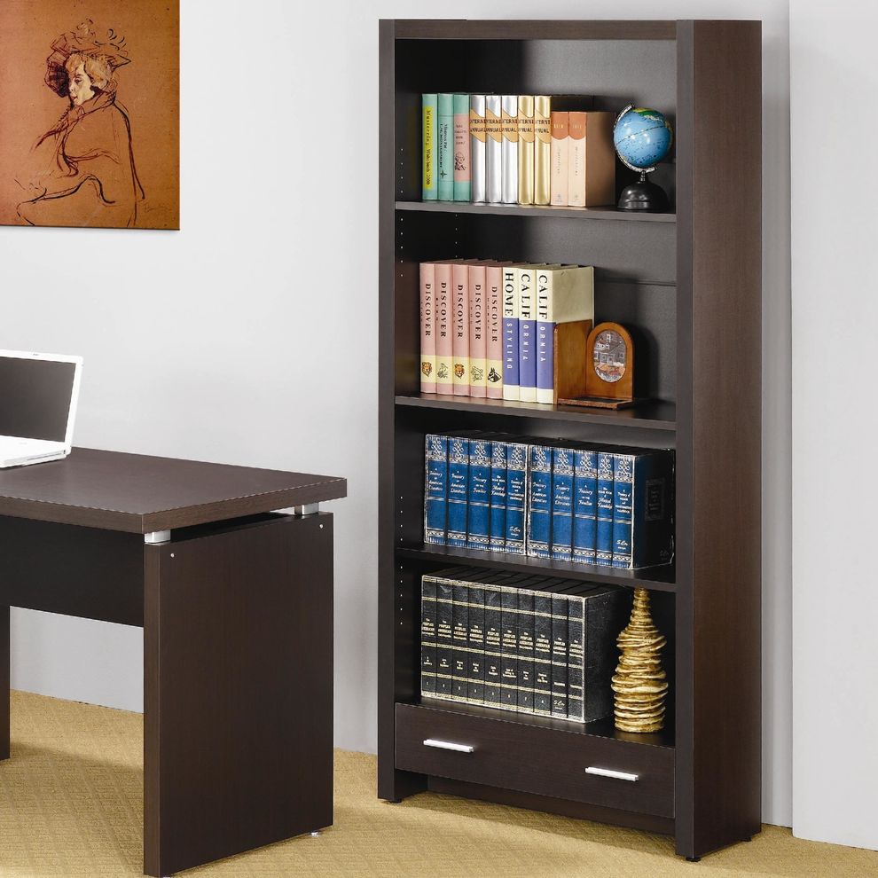 Cappucino modern office bookcase by Coaster