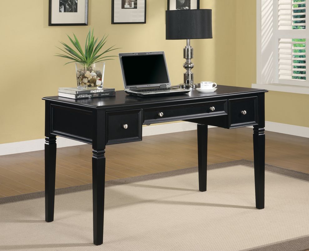 Transitional black writing desk by Coaster