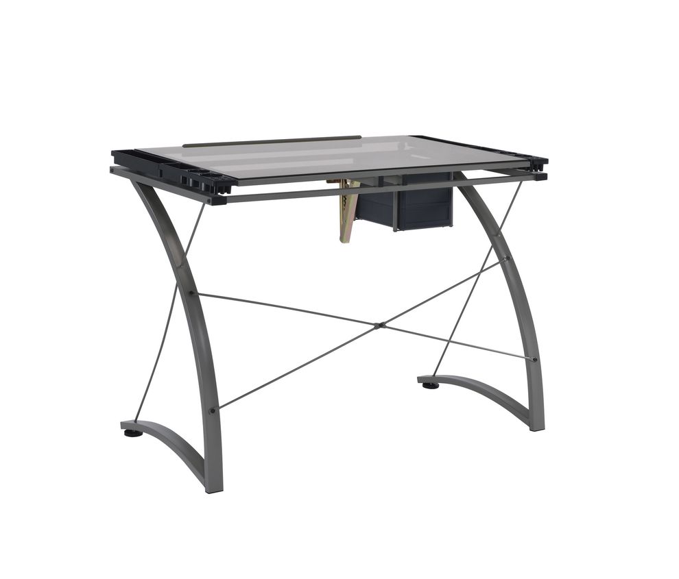 Contemporary glass top drafting desk by Coaster