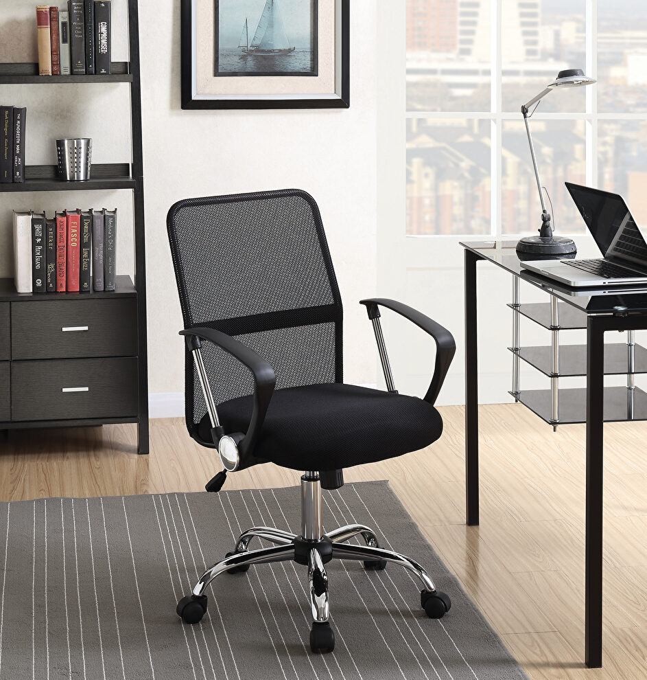 Modern black mesh back office chair by Coaster