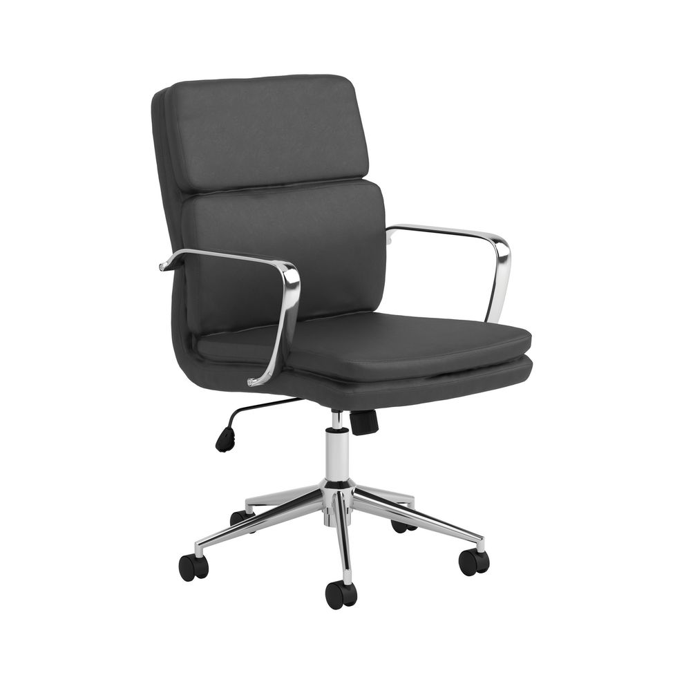 Black leatherette adjustable height computer chair by Coaster