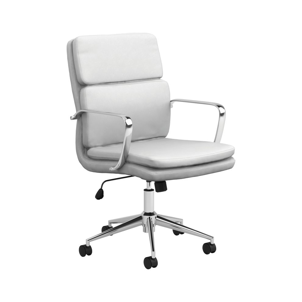 Adjustable height office chair in white / chrome by Coaster