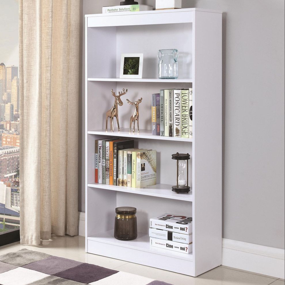 Modern bookcase in white by Coaster