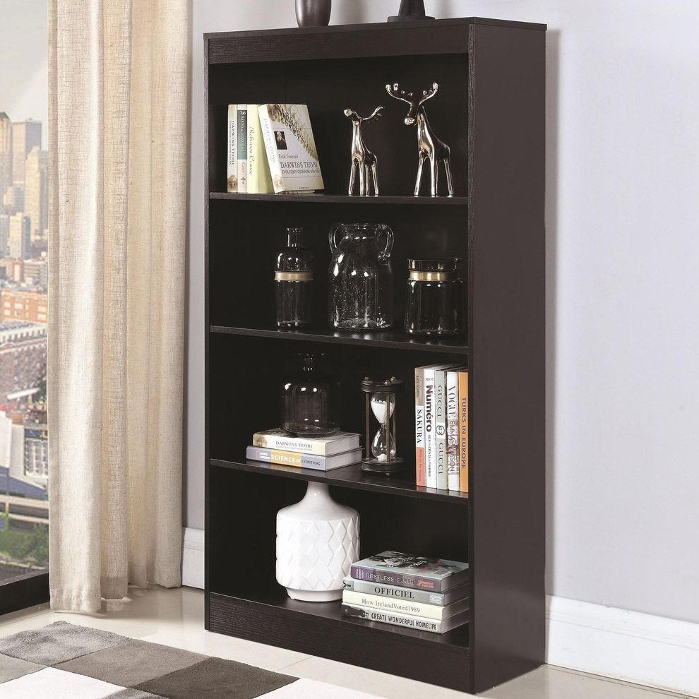 Traditional cappuccino wood office bookcase by Coaster