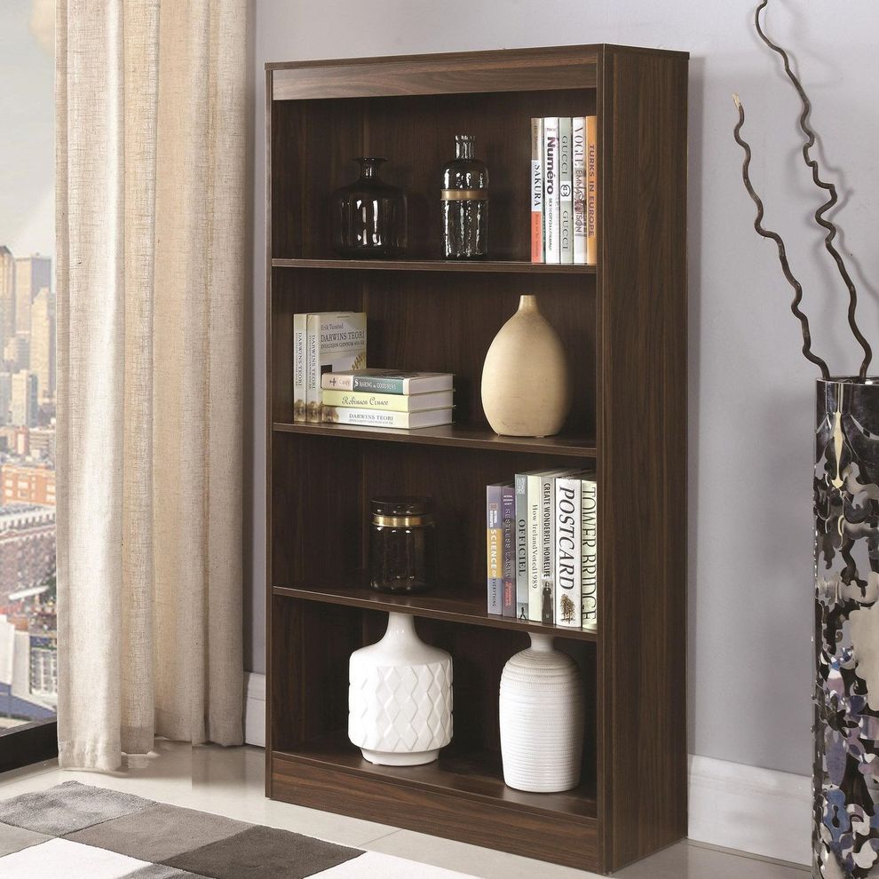 Dark walnut modern office bookcase / display by Coaster