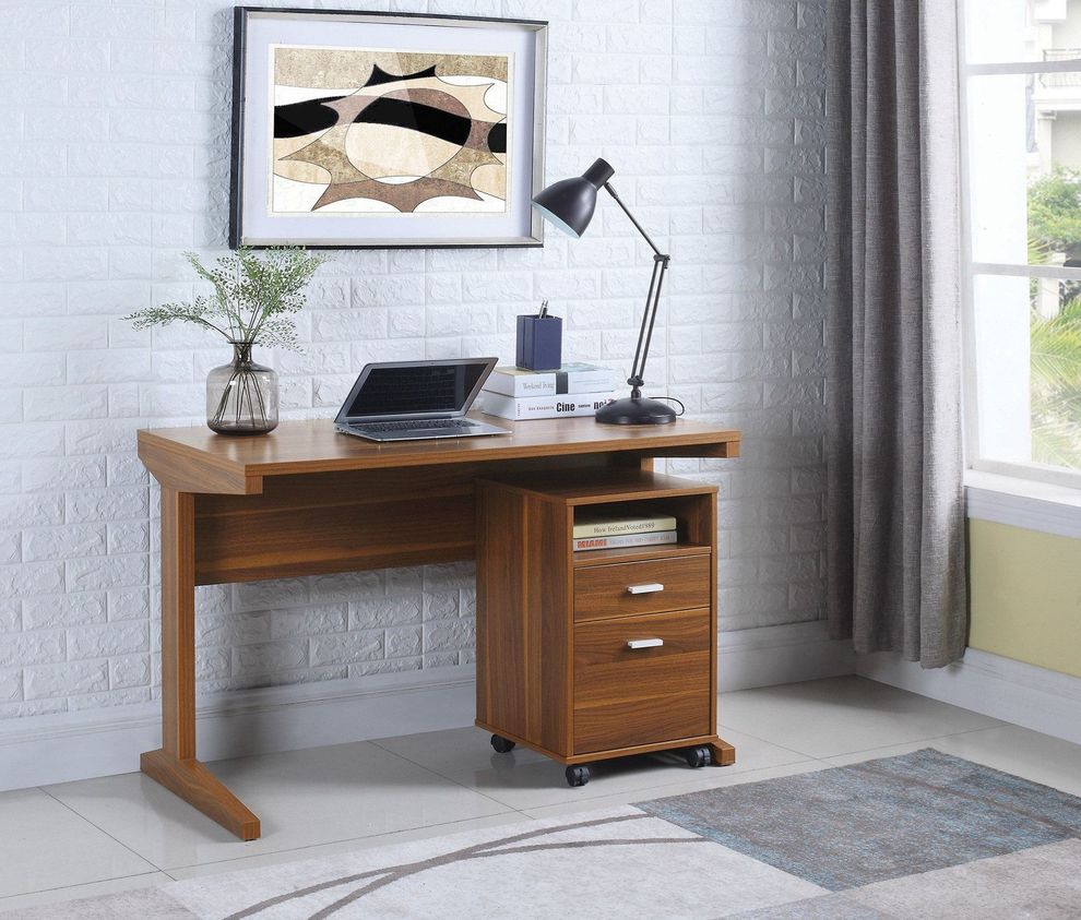 2-Piece Desk Set with Rolling File Cabinet by Coaster
