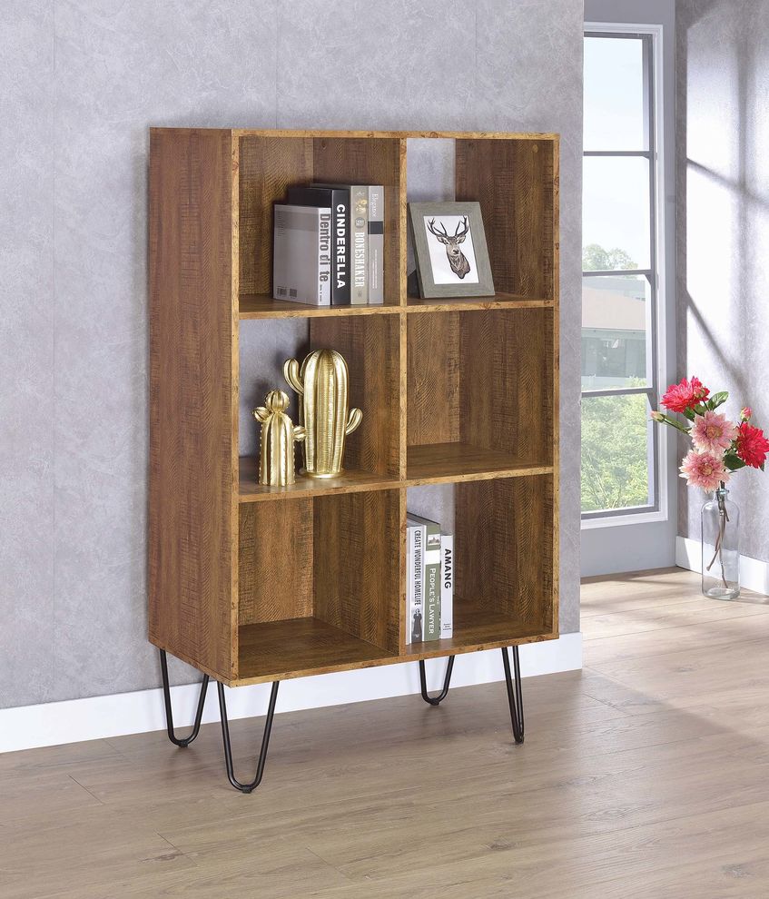 Rustic amber bookcase by Coaster