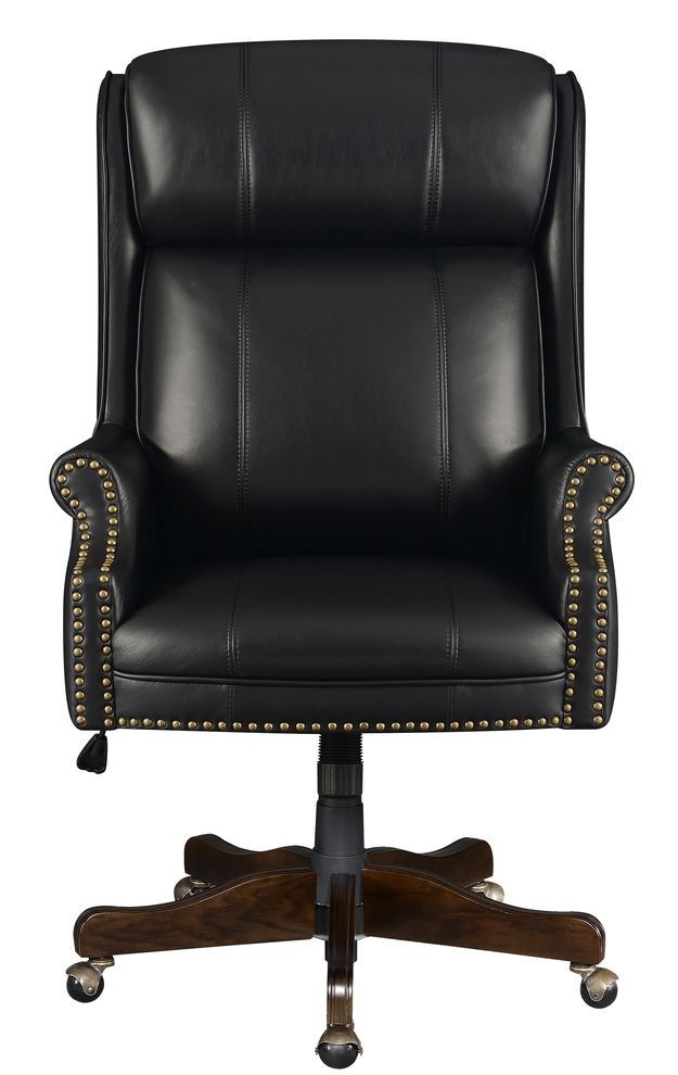 Executive style black leatherette office chair by Coaster