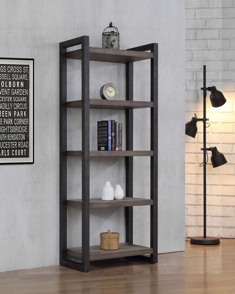 Weathered oak rustic style bookcase by Coaster