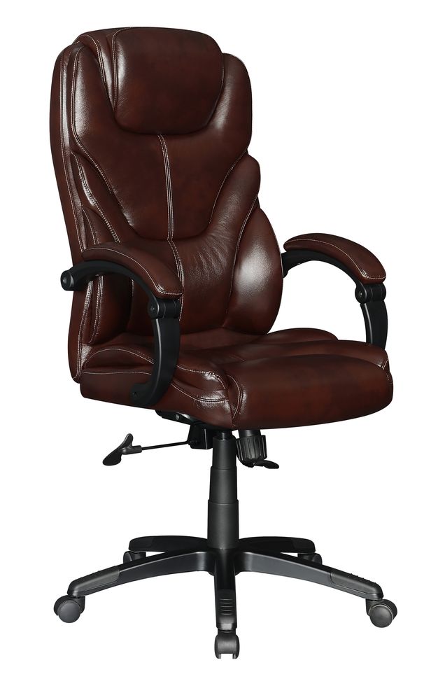 Office chair in brown leatherette by Coaster