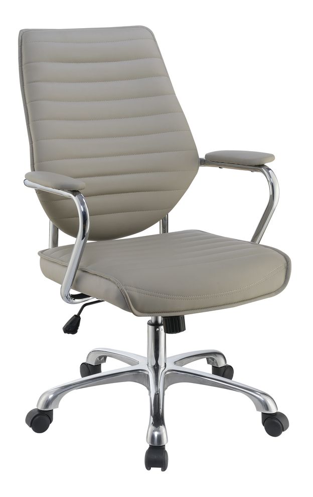 Office chair in gray leatherette / aluminum by Coaster