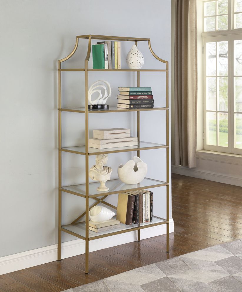 Bookcase in art deco style / glass / gold by Coaster