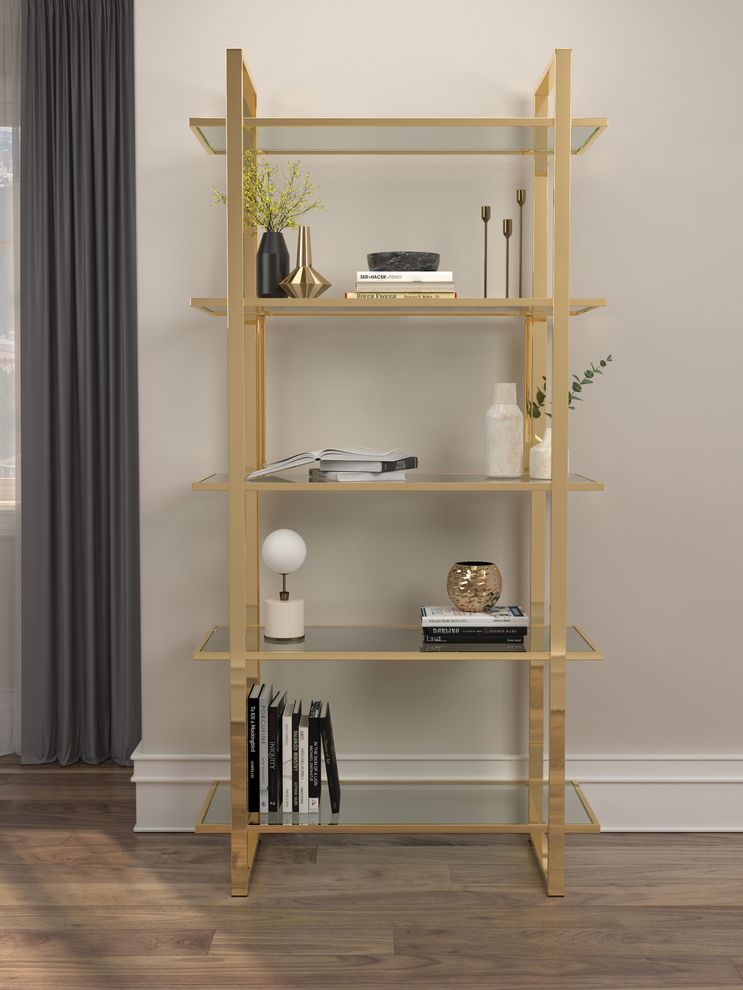 Contemporary gold / glass bookcase / display by Coaster