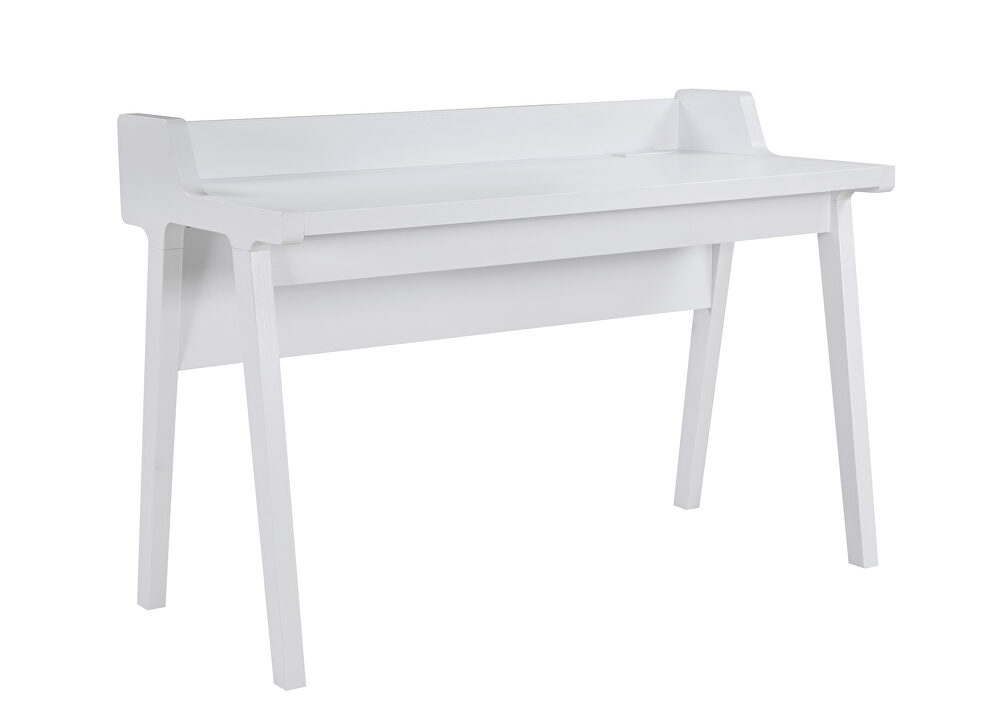 Writing desk w/ outlet finished in white by Coaster