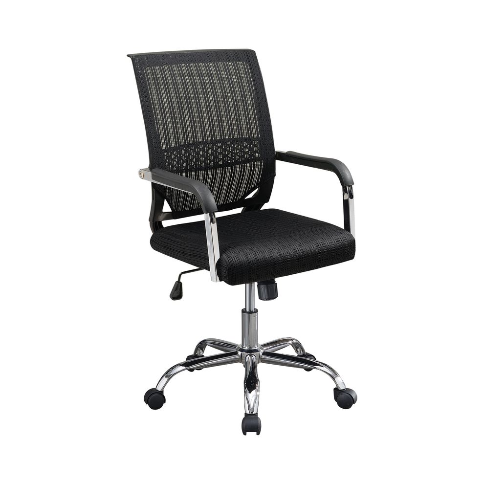 Contemporary black mesh back office chair by Coaster
