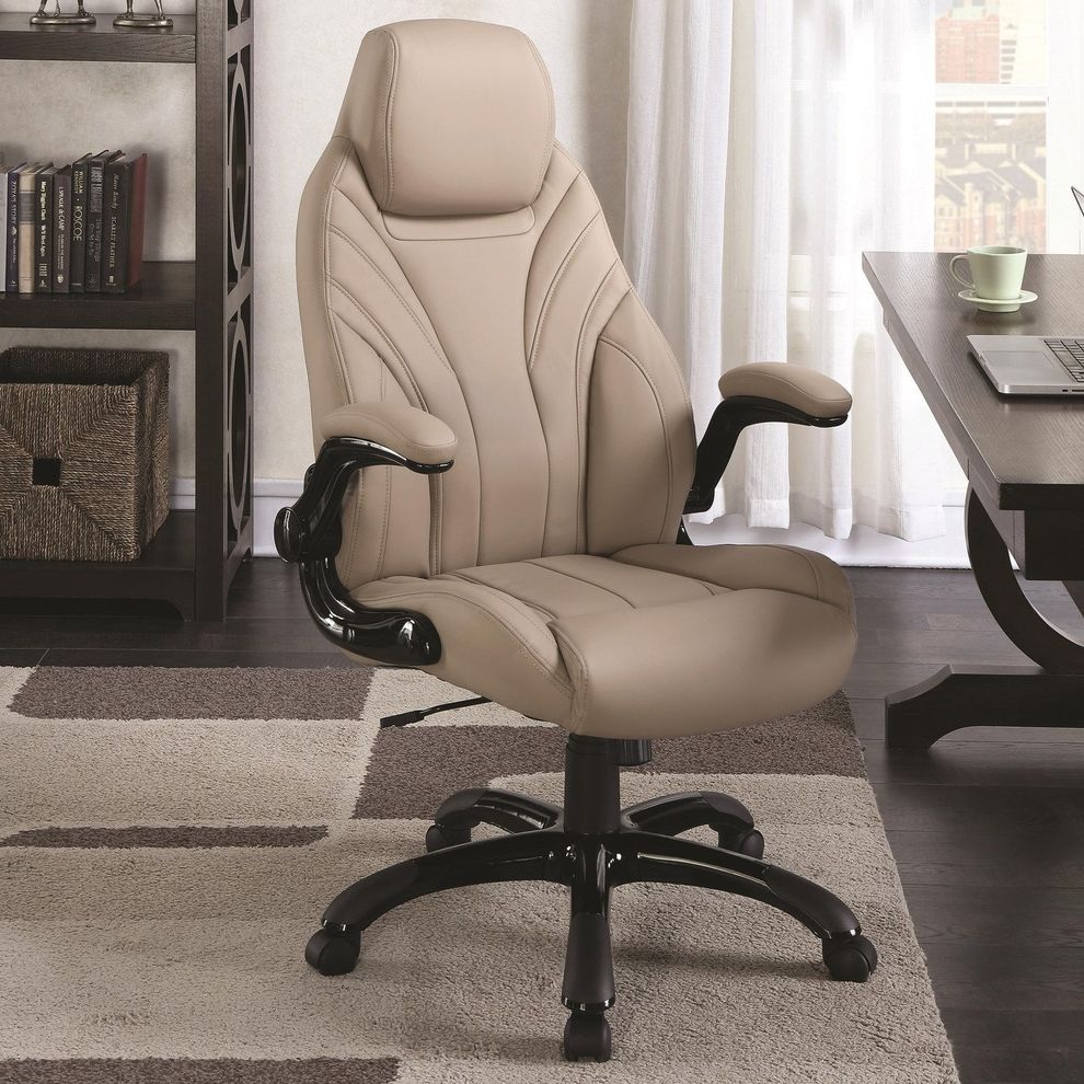 Taupe leatherette office / computer chair by Coaster