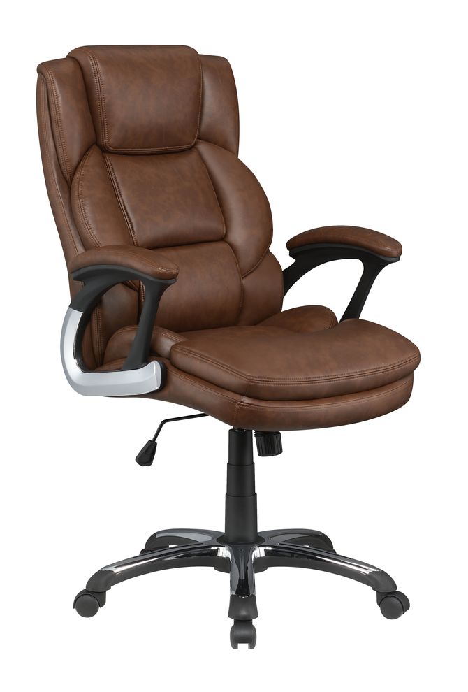 Office / computer chair in brown leatherette by Coaster