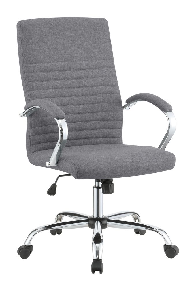 Office chair in gray linen-like fabric by Coaster